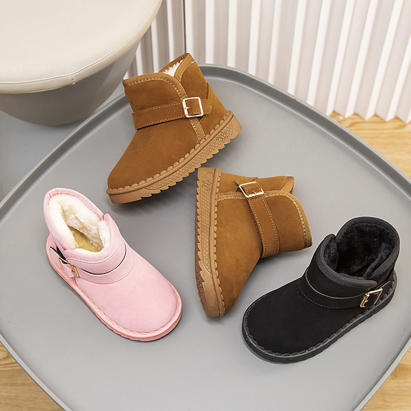 Bottes d'hiver pour filles et garçons 2024 pour enfants, chaussures en coton épais et pelucheux pour bébés_voghion.com