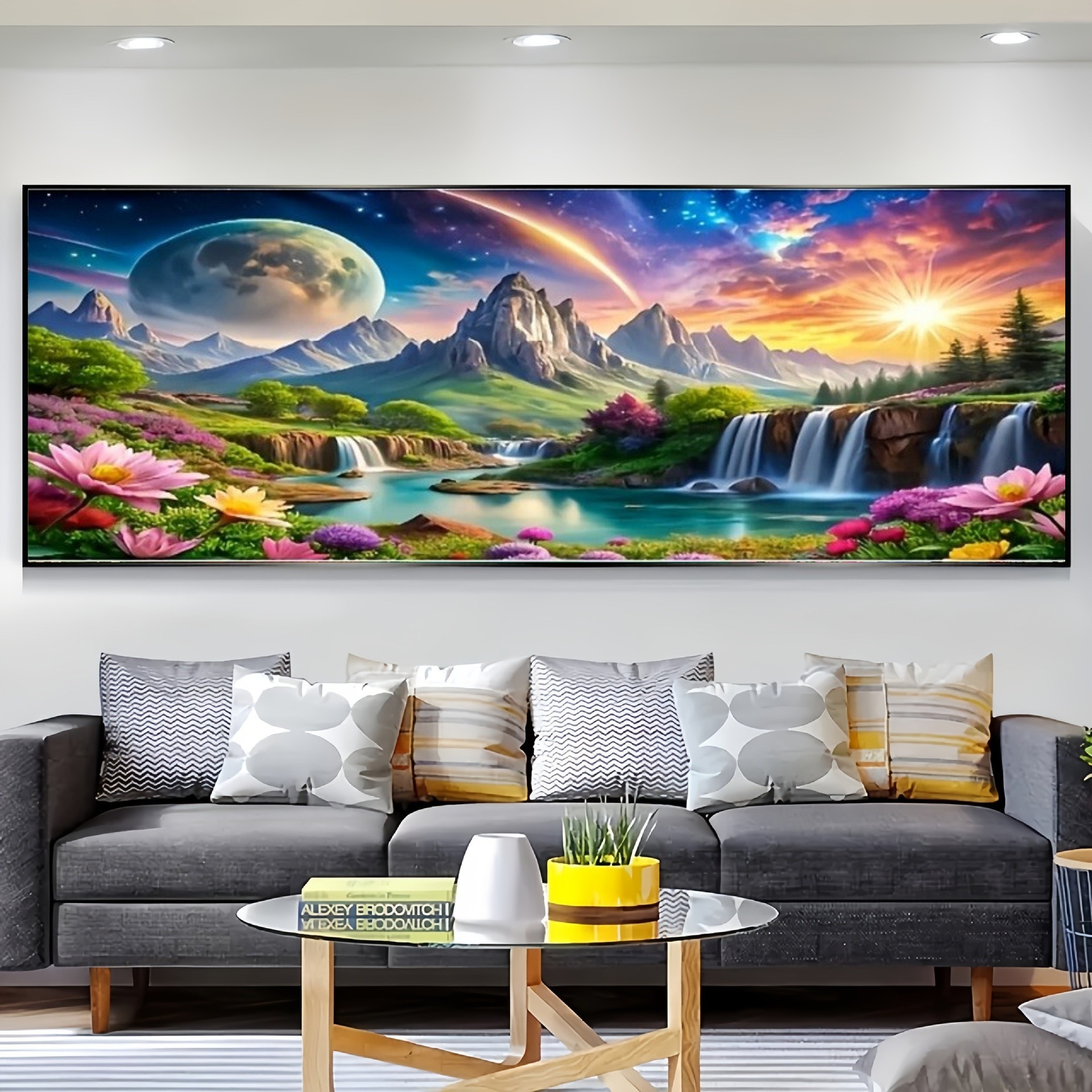 Transfronterizo Amazon pintura de diamantes fábrica de explosión venta directa pintura de diamantes DIY paisaje decoración pintura colgar paquete de herramientas '