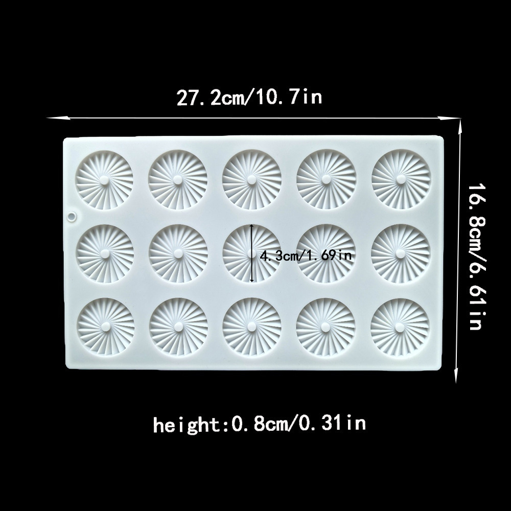 15 molde de pastel de flores rotativas 589 chocolate molde de silicona pudín molde de pastel de postre jabón utensilios