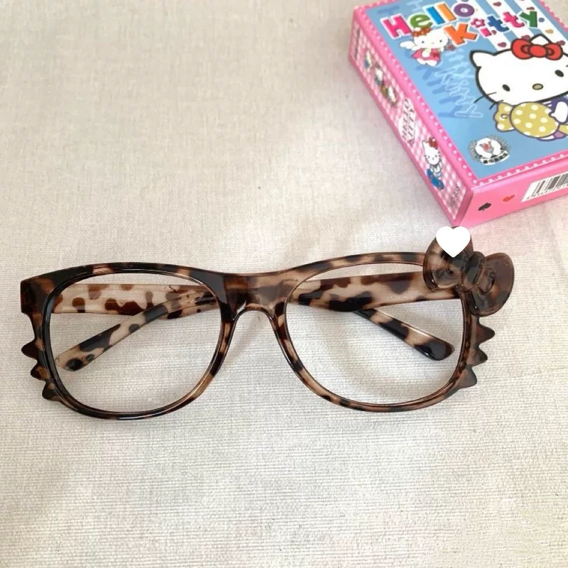 Glasses frame decorative plain iTy cute elliptical frameless lens TY leopard 2kkins frame retro