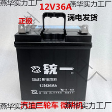 微耕机电瓶大型汽油三轮摩托车12V伏36A安旋耕机通用免维护蓄电瓶