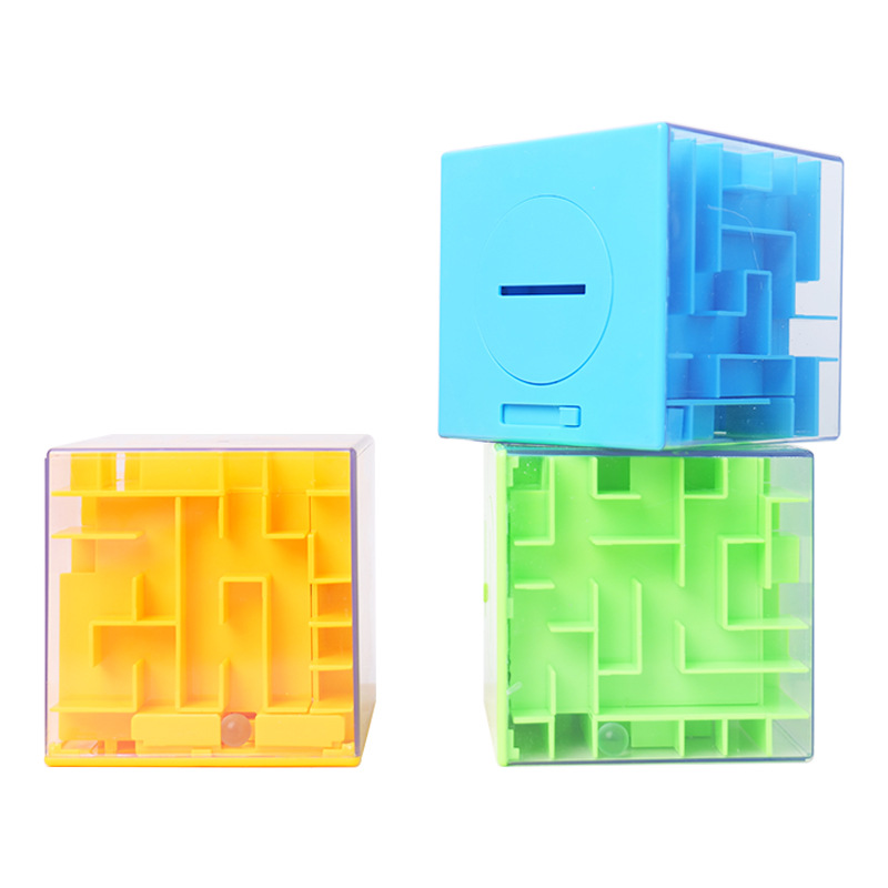 Dinosaurio tesoro caza laberinto tridimensional alcancía de inteligencia de los niños perlas de juguete estudiante Cubo de Rubik alcancía regalo al por mayor