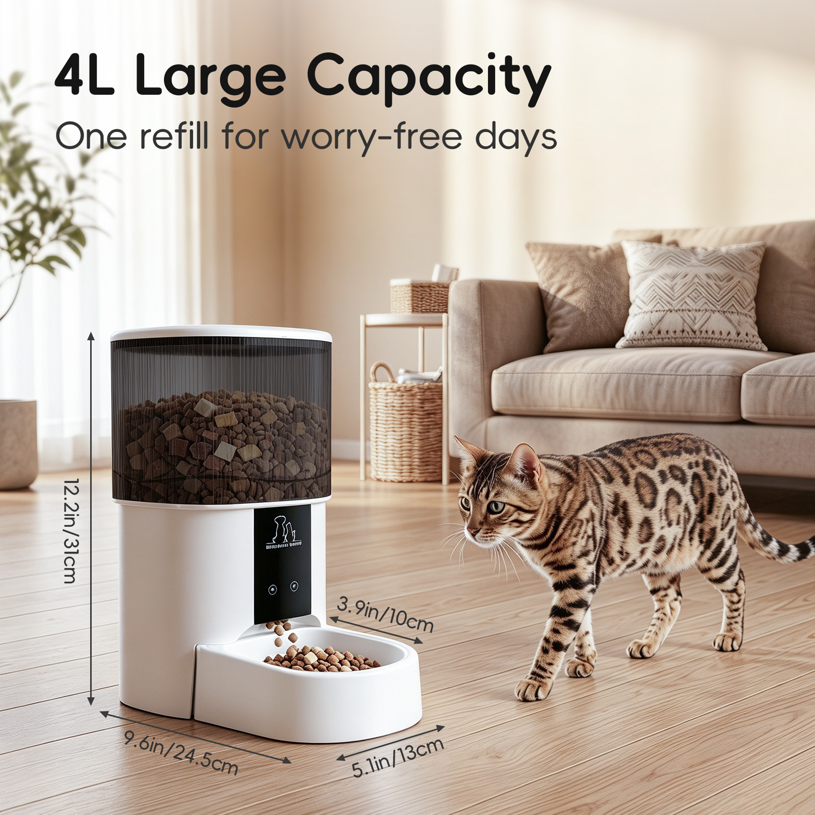 Cross-Border Automatic Pet Feeder with Wifi Mobile Control for Timing Food Dispensing, Smart Feeder for Cats and Pet Supplies