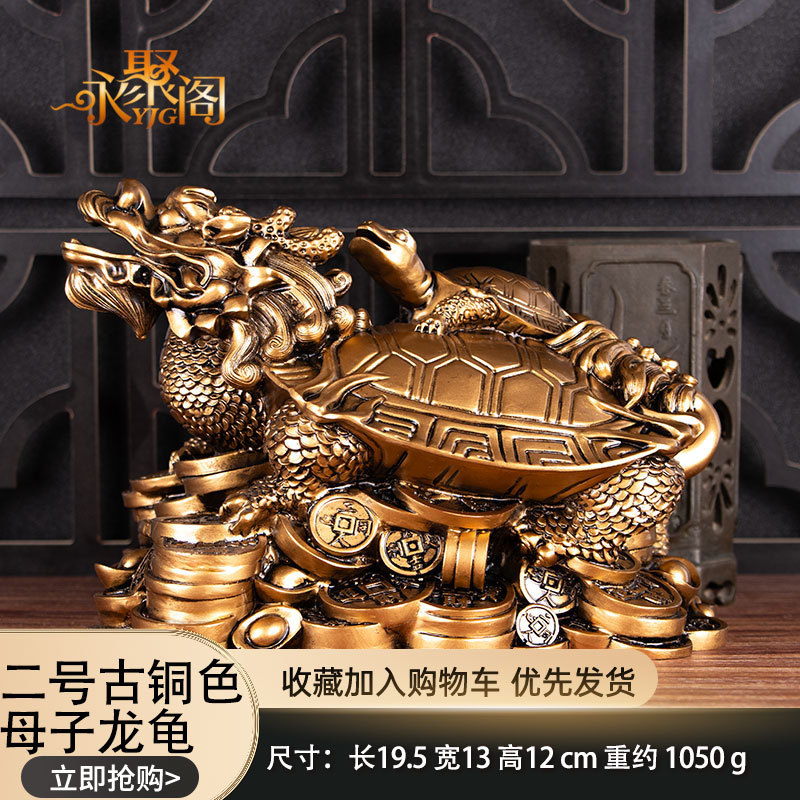 Figura decorativa dragón-tortuga feng shui