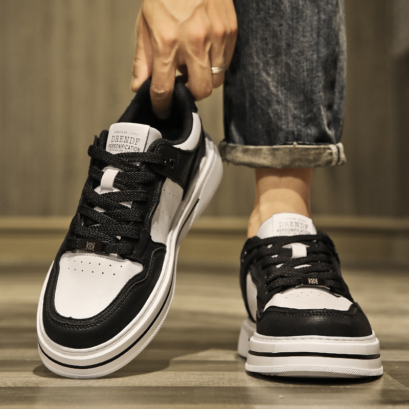 Men's White Casual Trainers Comfortable Lightweight Flat Shoes_voghion.com