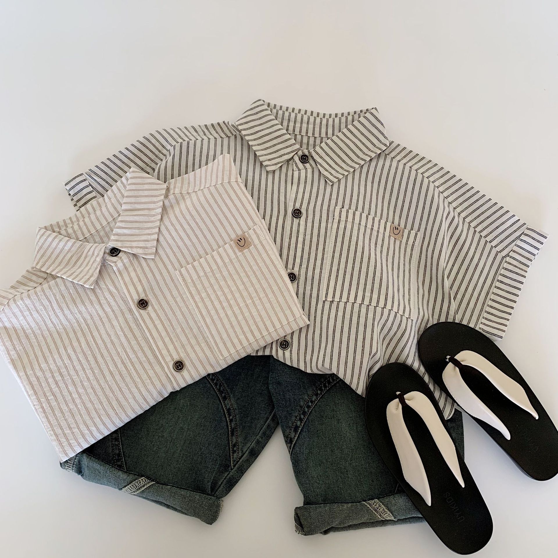 Camisa para niños Maibao Camisa delgada para niños Verano 2025 Nuevo estilo Camisa de manga corta para niños Ropa de verano para niños al por mayor