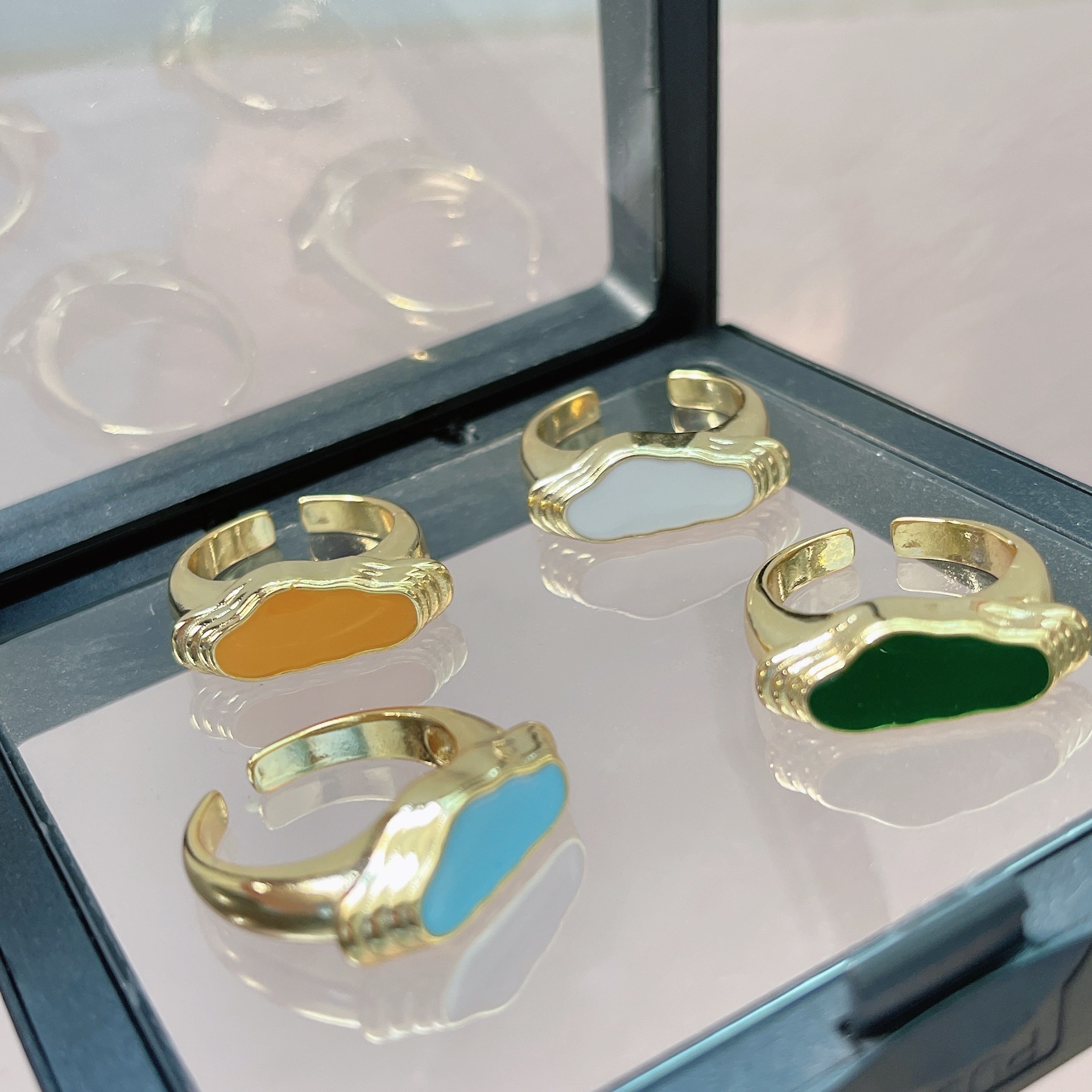 Fashion Clouds Copper Epoxy Open Ring 1 Piece