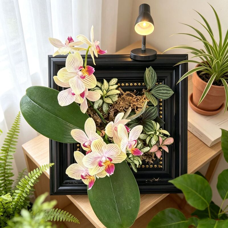 Tropical green plant photo frame, DIY for planting flowers, potted plants, desktop decoration, moss terrarium, miniature landscape, flower pot photo frame Tropical green plant photo frame, DIY for planting flowers, potted plants, desktop decoration, moss terrarium, miniature landscape, flower pot photo frame