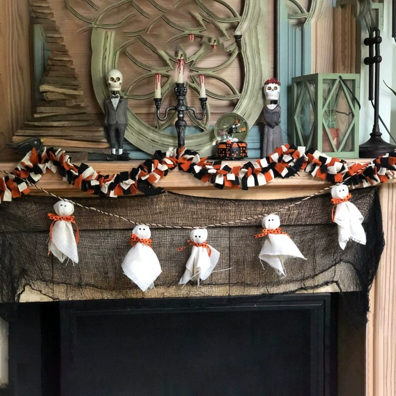 Трансграничный Хэллоуин грубая кукла-призрак гирлянда