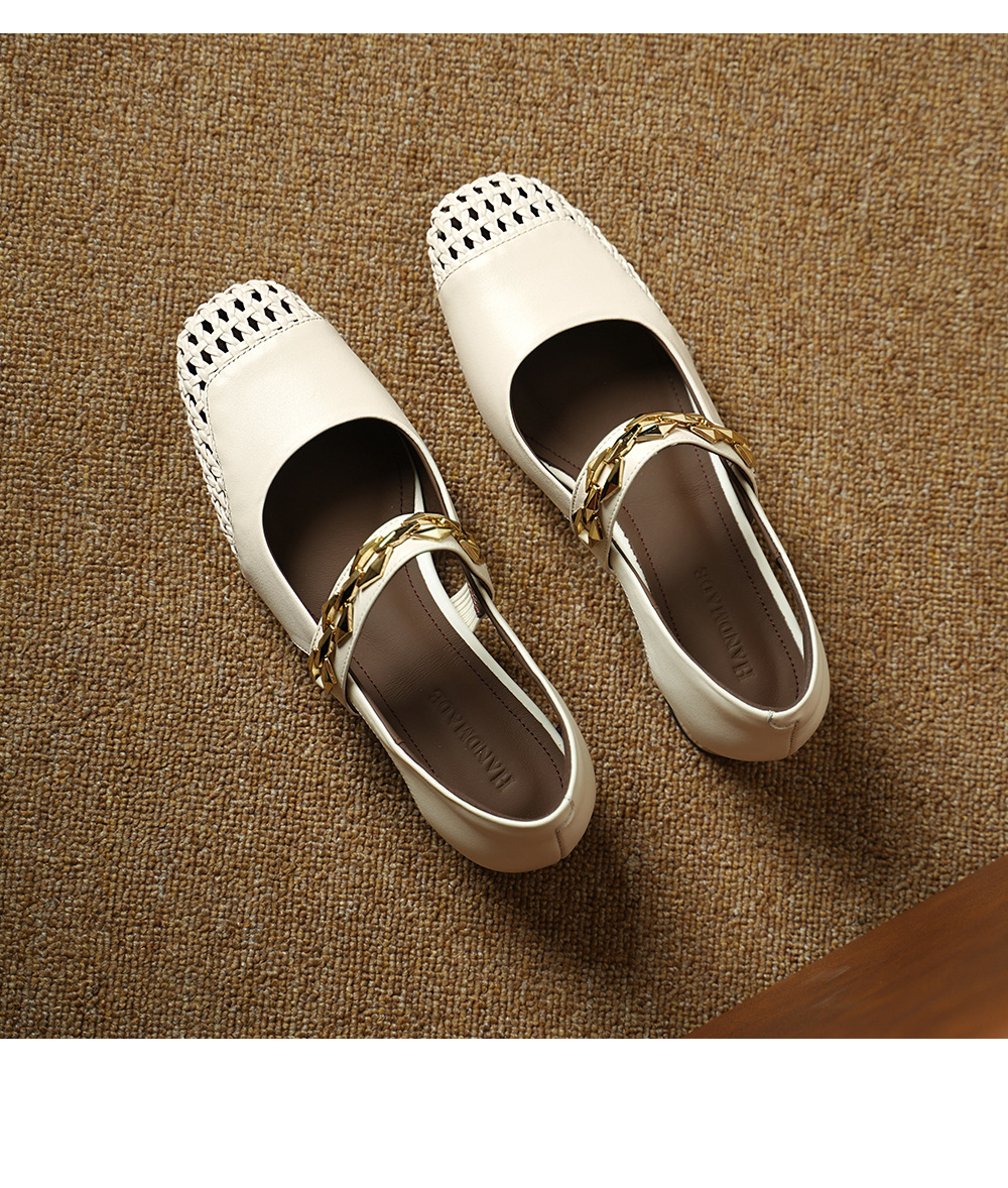 Sandal nữ gót thấp mũi hở quai ngang đế xuồng cỡ lớn 33–43 — đen chi tiết 16