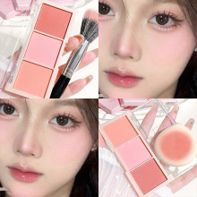 HISY甜心粉雾三色腮红防水氛围膨胀色氛围色细腻一体盘新手女推荐