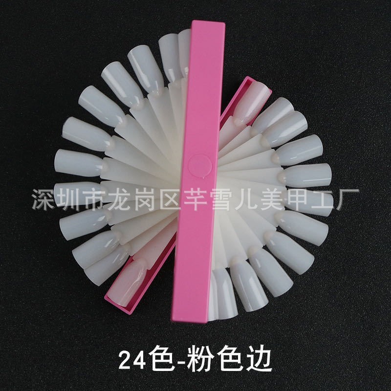 Herramientas de uñas transfronterizas 50 piezas de esmalte de uñas muestra de pegamento de esmalte de uñas, tarjeta de color trapezoidal puntiaguda de cabeza plana, pieza de práctica de uñas