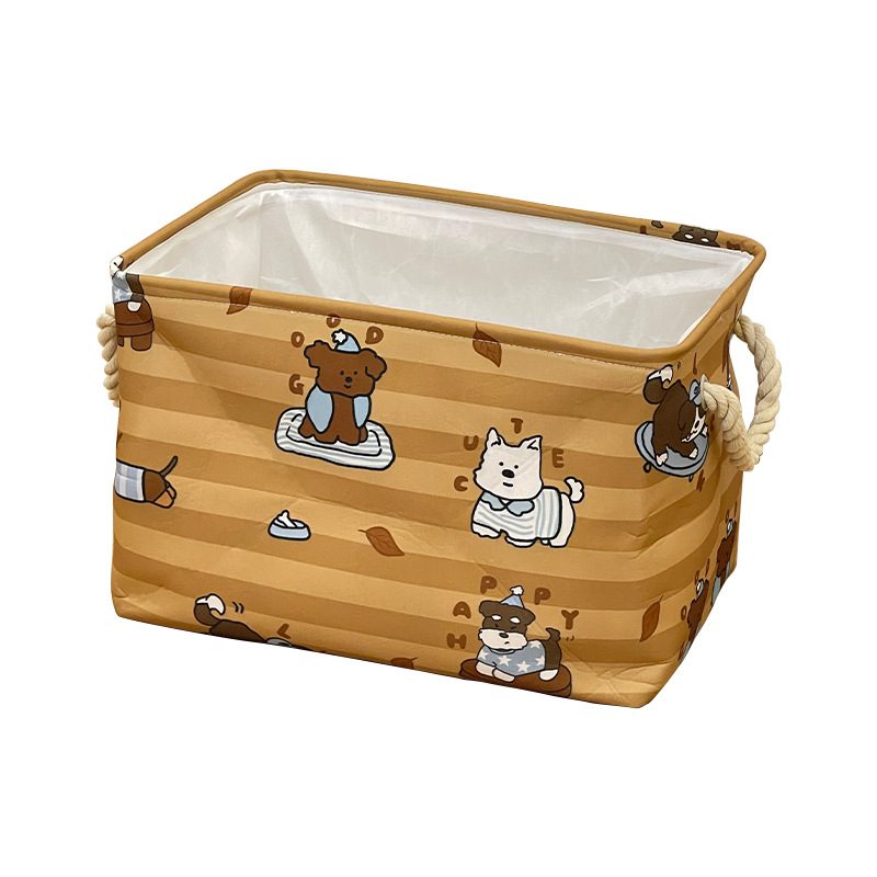 Cesta de ropa sucia plegable de gran capacidad de doble mano, cesta de almacenamiento de ropa sucia gruesa, barril de almacenamiento de gatos de dibujos animados