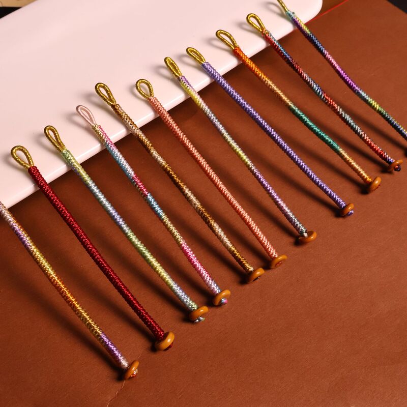 Purely Hand-Woven Gradient Diamond Knot Keychain Open Coil Bag Pendant DIY Jewelry Accessories