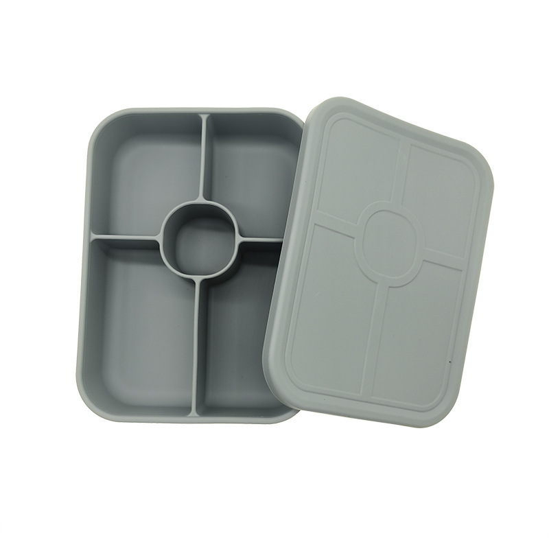 Caja de almuerzo de silicona de estilo japonés sellada horno de microondas trabajador de oficina Bento caja de almuerzo de estudiante portátil caja de almuerzo integrada de tres rejillas