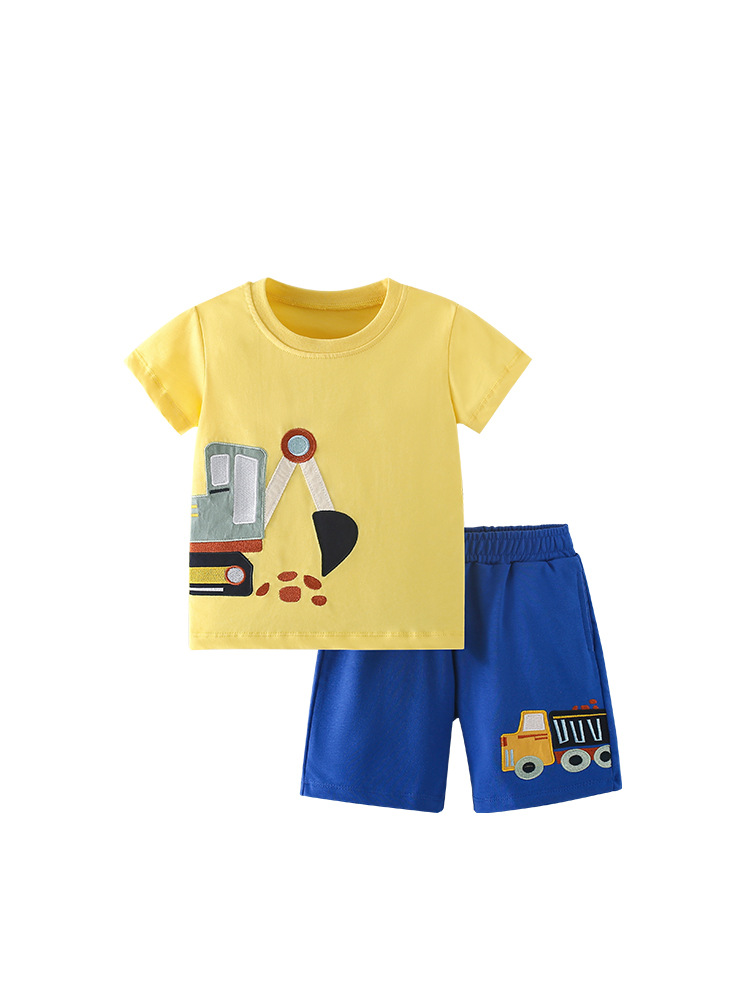 Malwee transfronterizo traje de niños de verano nuevo estilo de ropa infantil europea y americana camiseta de manga corta para niños pequeños y medianos dos piezas