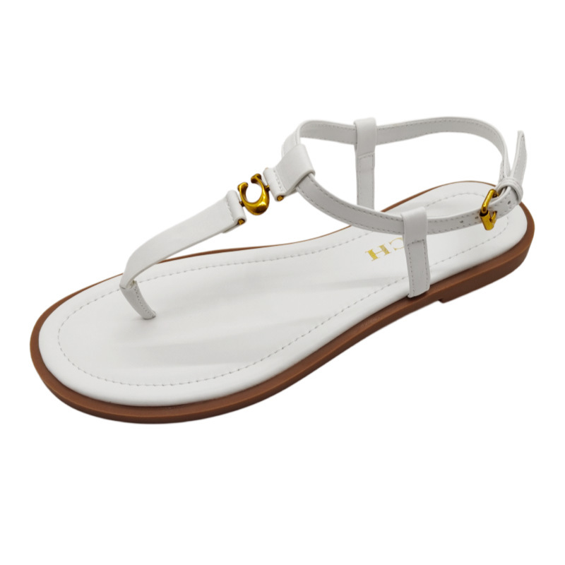 (in Stock) Original Small C-Buckle Flat Thong Sandals for Women, New Summer Fashion Roman Style, Cross-Border Large Size Women's Shoes (in Stock) Original Small C-Buckle Flat Thong Sandals for Women, New Summer Fashion Roman Style, Cross-Border Large Size Women's Shoes