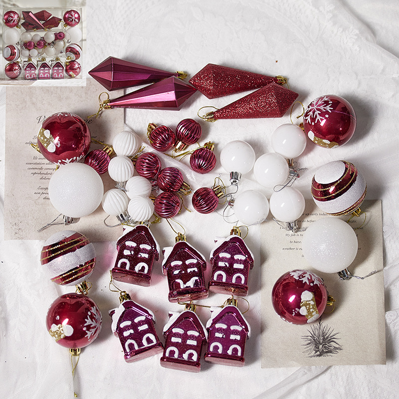 Bolas de Navidad rojas, bolas de Navidad, bolas de color, bolas de Navidad, adornos de Navidad, colgantes, adornos de árbol de Navidad