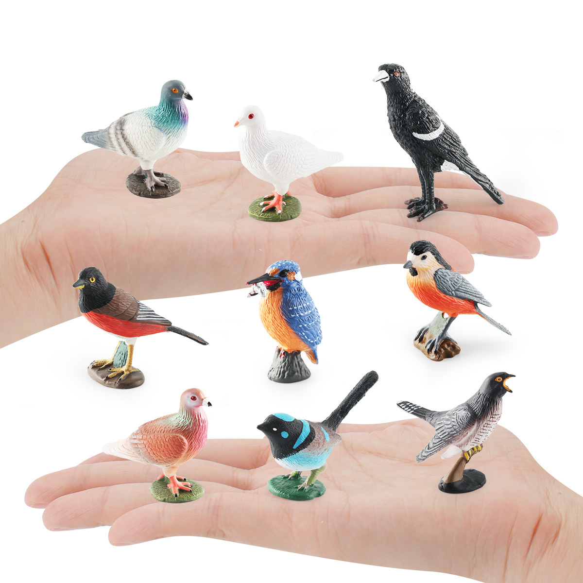 Simulación de exportación transfronteriza aves voladoras animal modelo paloma Magpie Cuco gorrión escritorio decoración estática juguete
