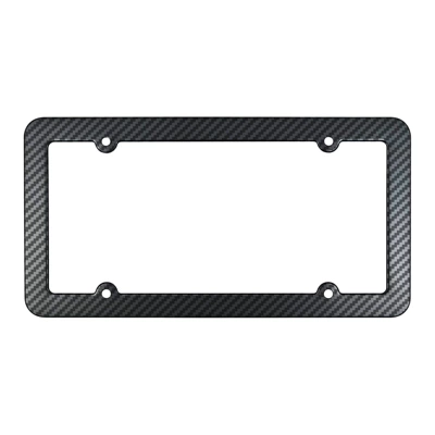 License plate holder/license plate holder: License Plate Frame Can Add LOGO - xc-w072-steel-carbon-pattern-wide-and-narrow