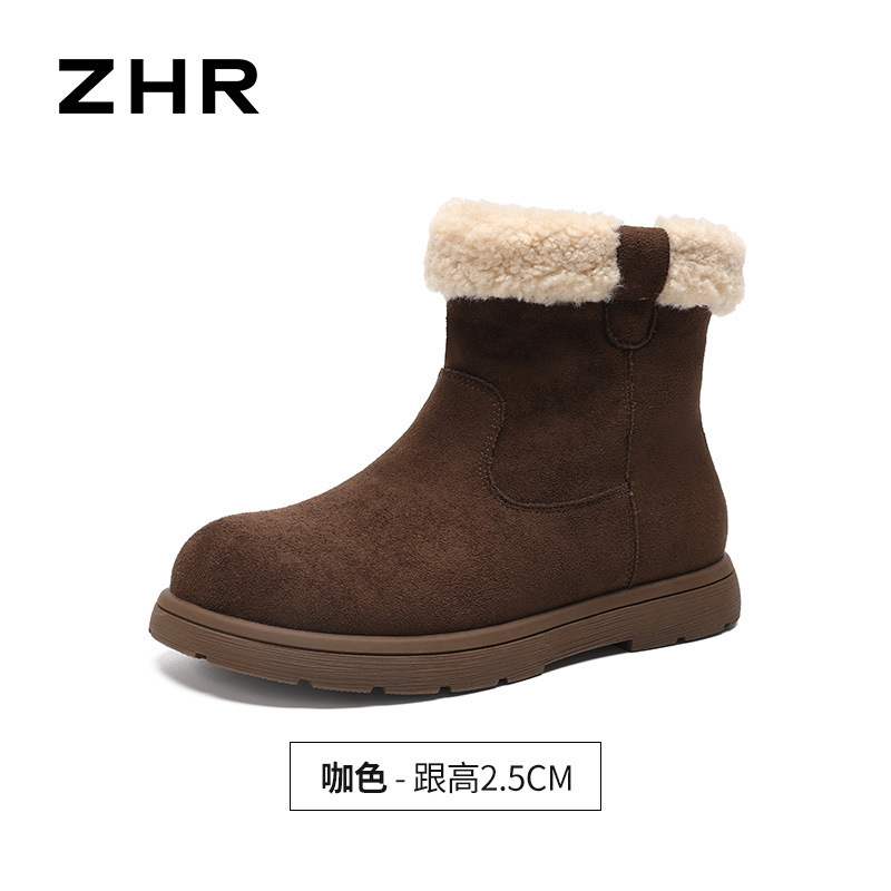 ZHR则则雪地靴女2025冬季新款保暖加绒加厚平底短靴东北棉鞋女|undefined