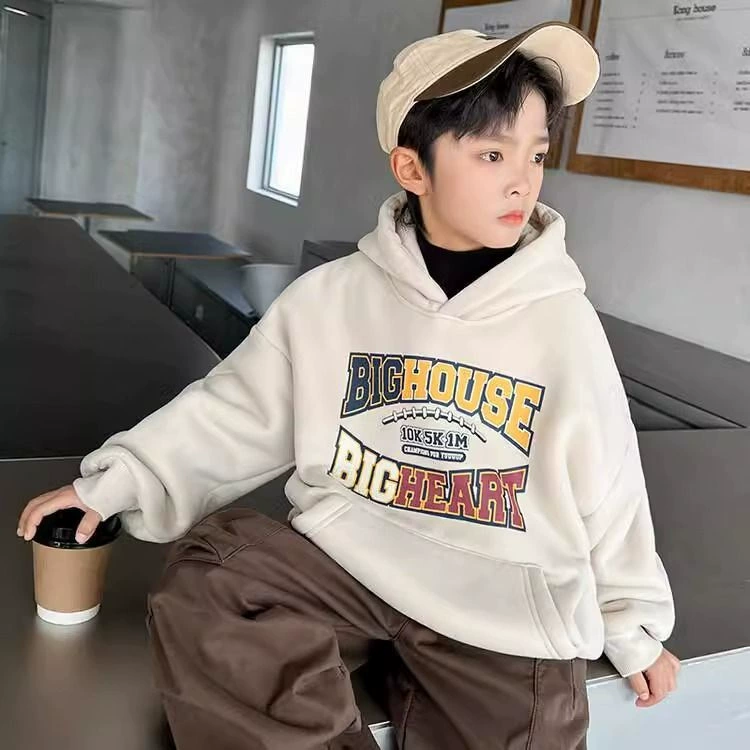 Down jacket for boys, warm sweatshirt, sports hoody for leisure