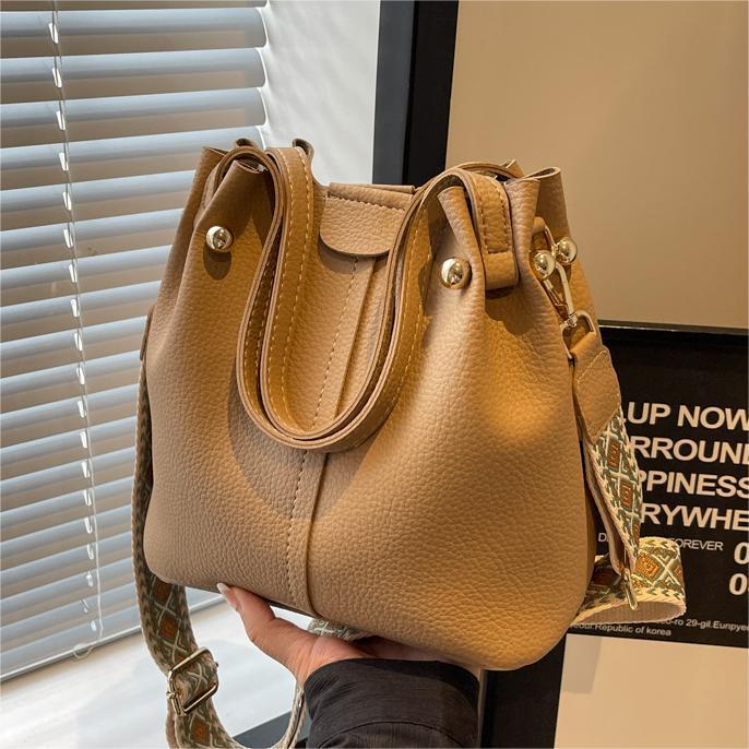 Estilo coreano de alta calidad de todo-bolso a juego para las mujeres 2024 Nueva correa de hombro de ancho Todo-juego bolsa de mensajero texturizado mano llevar bolsa de cubo