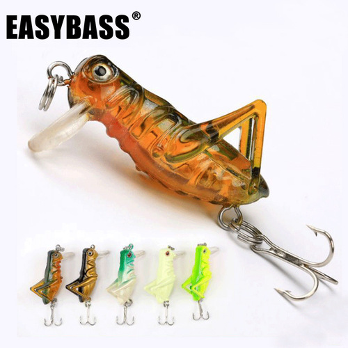 Lure glow minnow insect fake bait freshwater imitation real grasshopper sea fishing locust largemouth bass hook perch wholesale