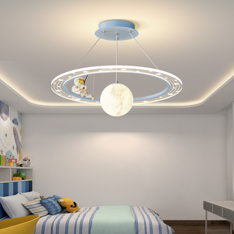 Habitación de niños lámpara dormitorio dormitorio principal 2025 nuevo nórdico romántico planeta niño niñas protección de ojos led lámpara de dormitorio