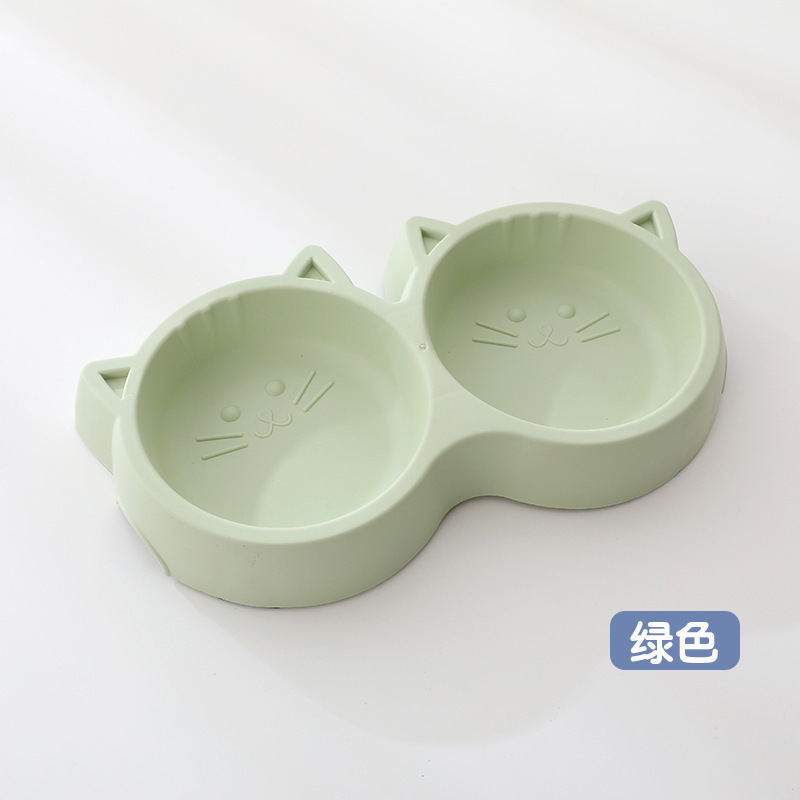 고양이 얼굴 그릇--녹색
