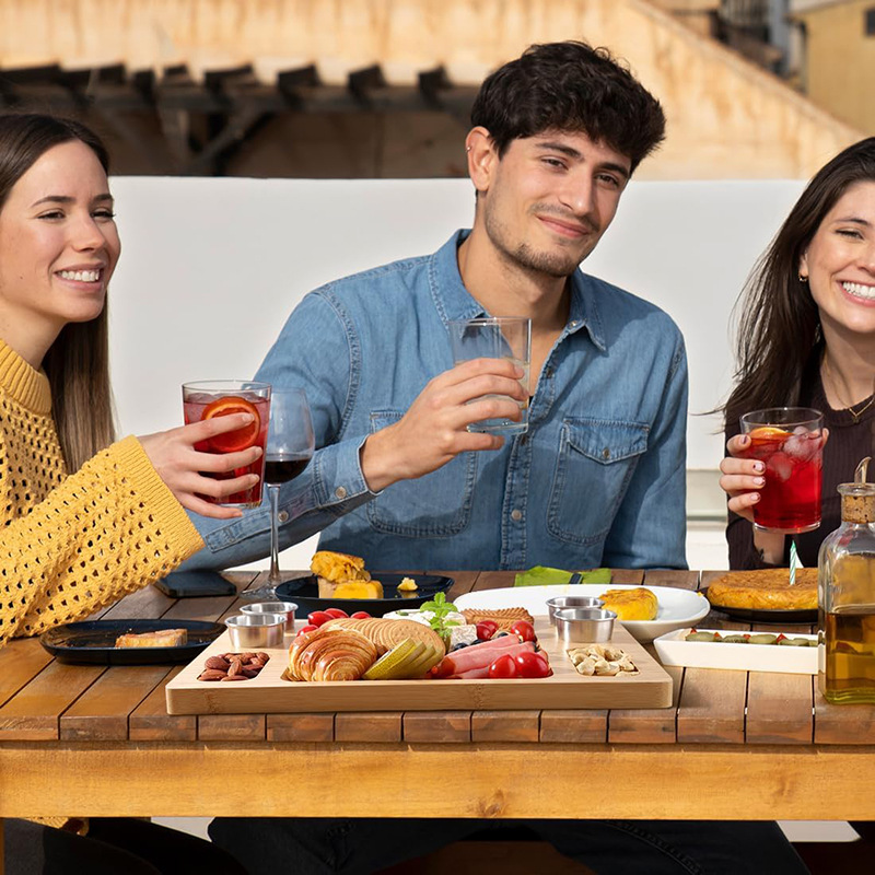 Tabla de cortar de bambú multifuncional tabla de cortar verduras casera snack snack bandeja de fiesta bandeja creativa