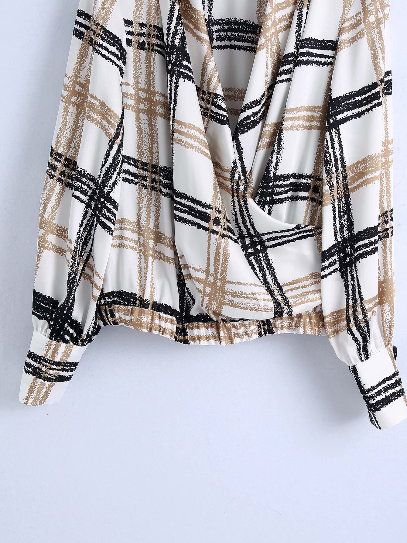 winter print plaid blouse NSAM20901