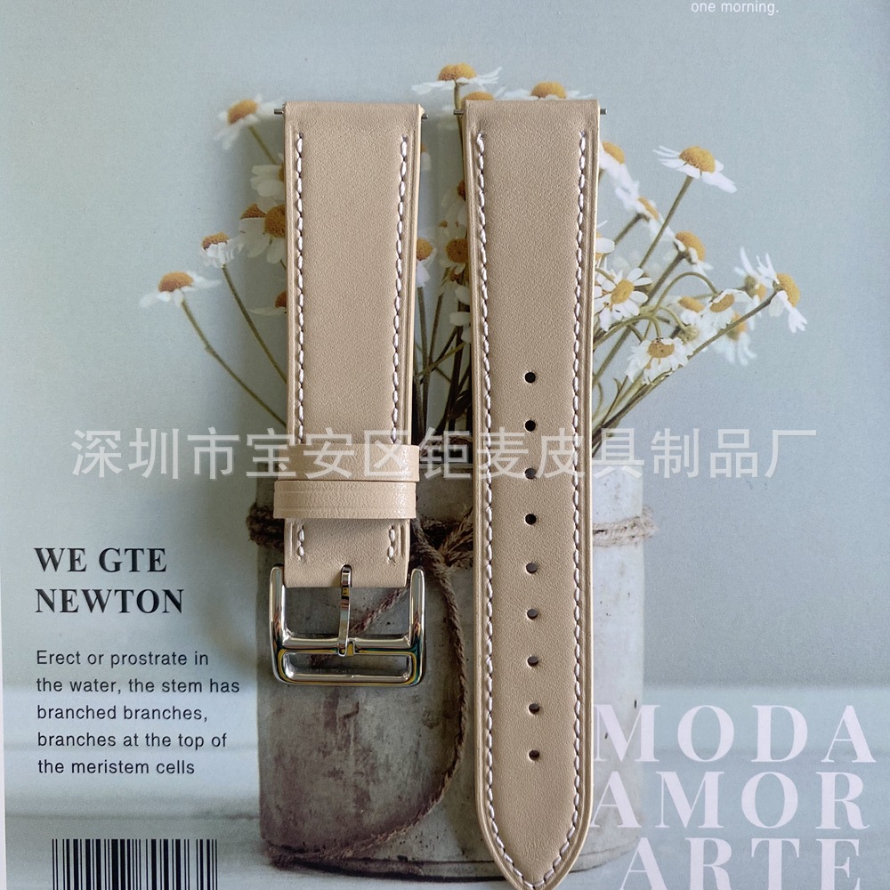 Aplicable a Huawei GT1/2 Samsung Galaxy watt4/5/6 correa de cuero de doble cara 18mm20mm