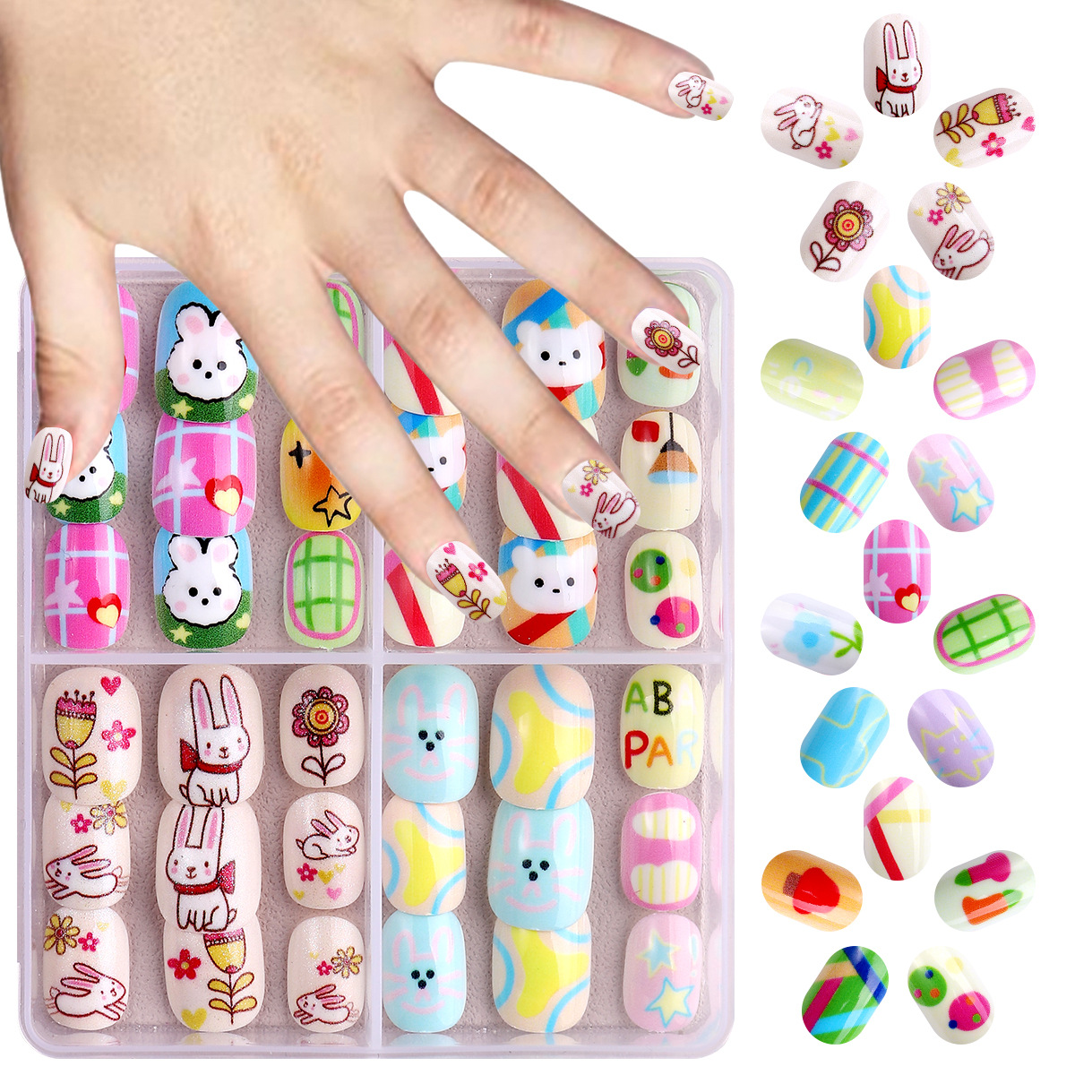 Set de manicura para niñas ZHJP-482 (incluye 3 pegamentos de gelatina gratis + pequeñas limas).