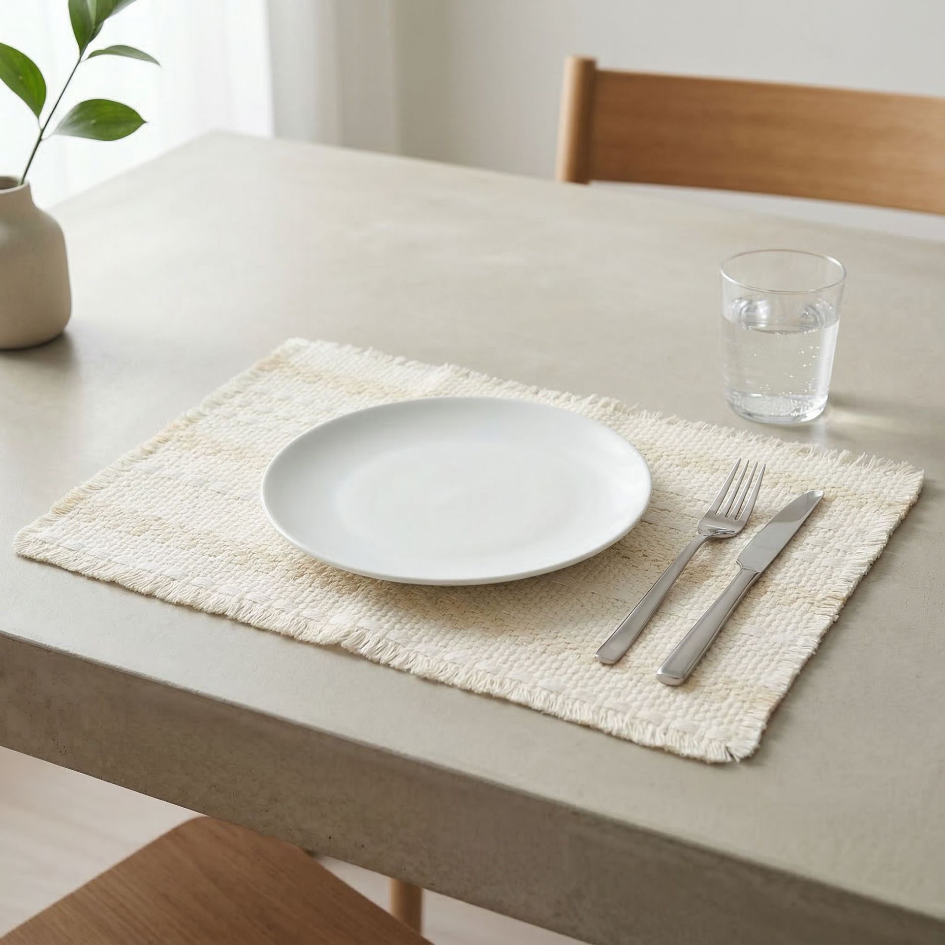 Algodón y lino tejido simple almohadilla de mesa almohadilla de mesa de comedor aislamiento térmico antideslizante almohadilla de mesa de madera