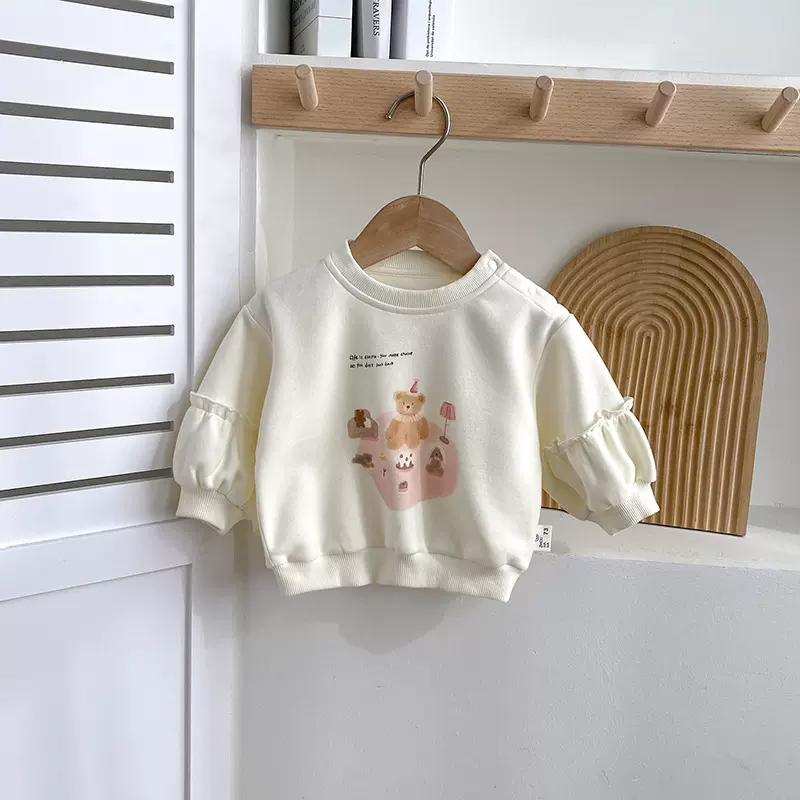 婴儿衣服卫衣秋装女宝宝小熊一岁卡通婴幼儿春秋季小月龄韩版上衣