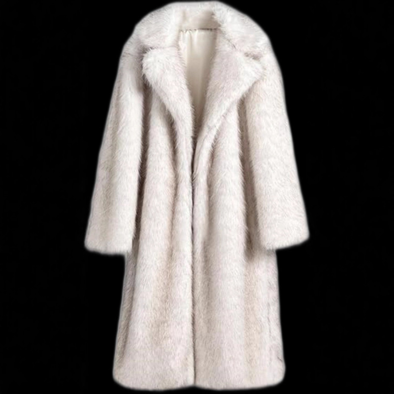 Aliexpress Imitation Fur Outwear Extra Long Women's Imitation Fox Fur Two-Color Outwear Warm Winter Fur Outwear