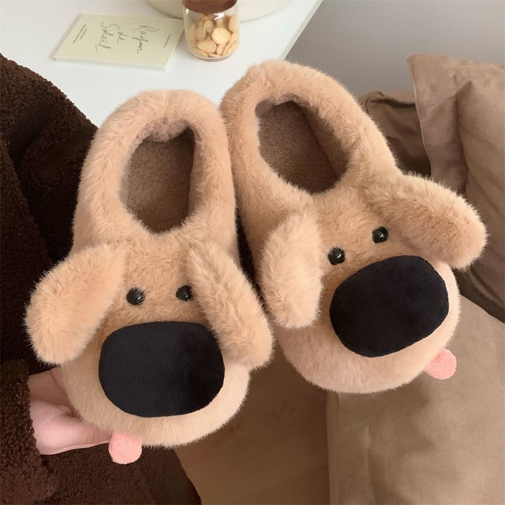 2025 invierno nuevo estilo divertido zapatillas de algodón para perros bolsas cálidas con hombres y mujeres de moda parejas caseras zapatos de lana de suela gruesa