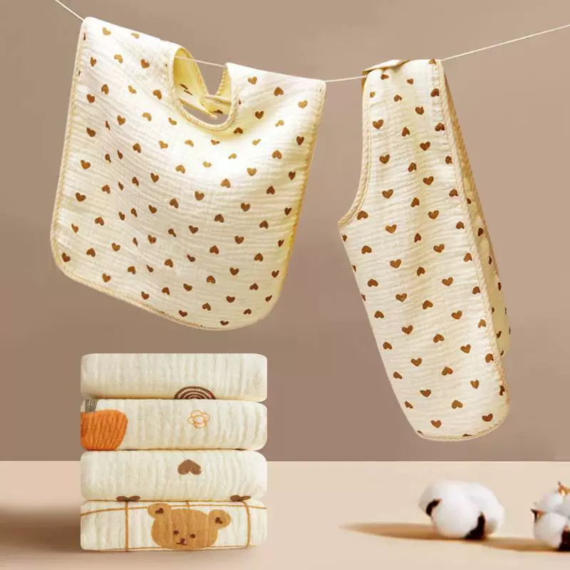 Водонепроницаемое марлевое полотенце для слюны для взрослых из чистого хлопка, специальный нагрудник для еды для взрослых с гемиплегией и пожилых людей, нагрудник, нагрудник для шеи, карман для риса