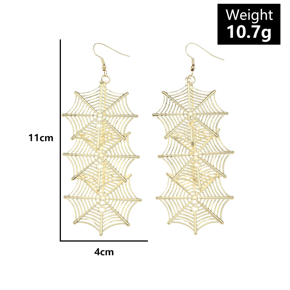 Novelty Spider Web Iron No Inlaid Earrings display picture 3