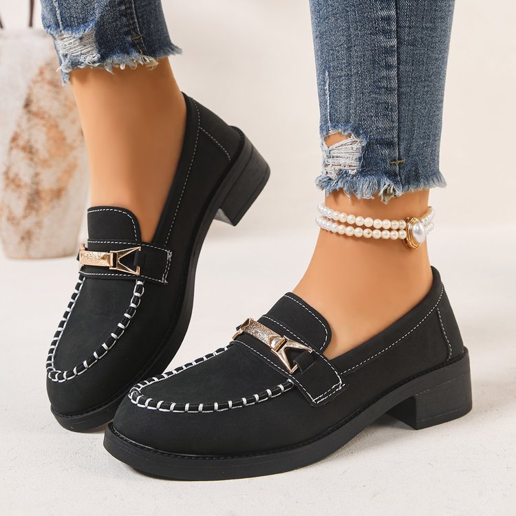 Dames loafers met metalen ketting en luipaardprint_voghion.com