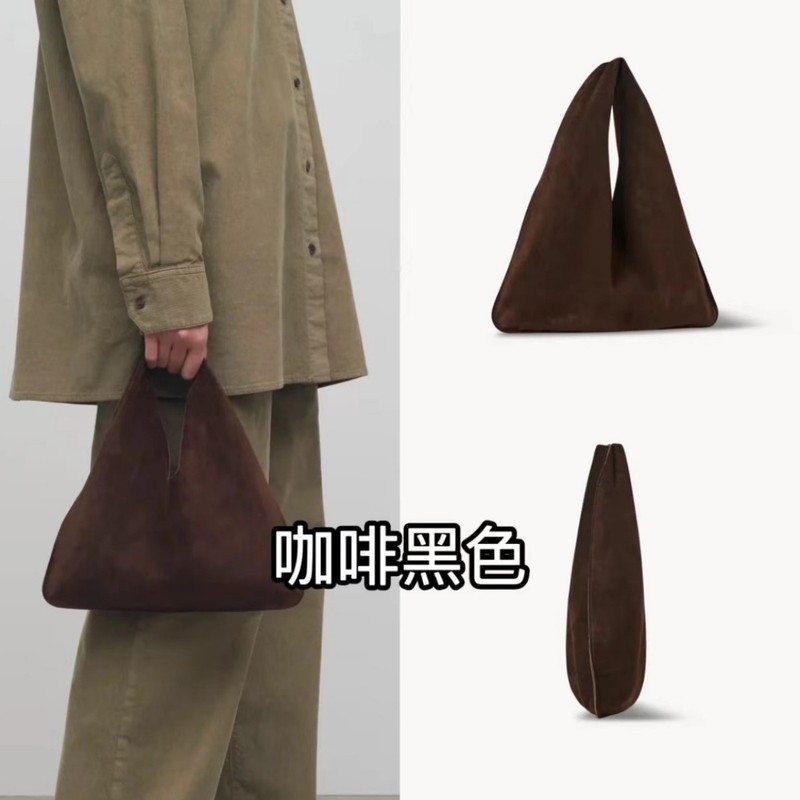 THE*ROW2025秋冬新款麂皮磨砂牛皮三角包真皮高级感手提包饺子包|undefined