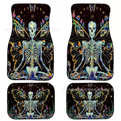 mat rose skull Amazon TEMU, Avtomobil döşəmə paspasları - rz-skull-2-33-44cm-two-pieces