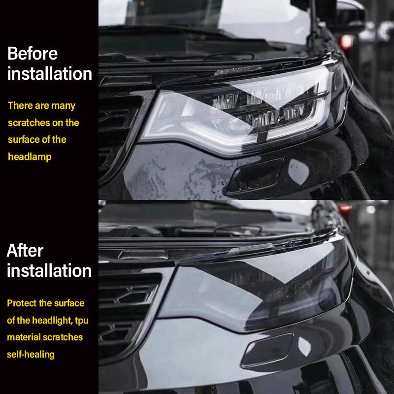 Car TPU blackened headlight film, TPH taillight color change film, transparent light blue, light black, self-healing protective scratch-resistant film
