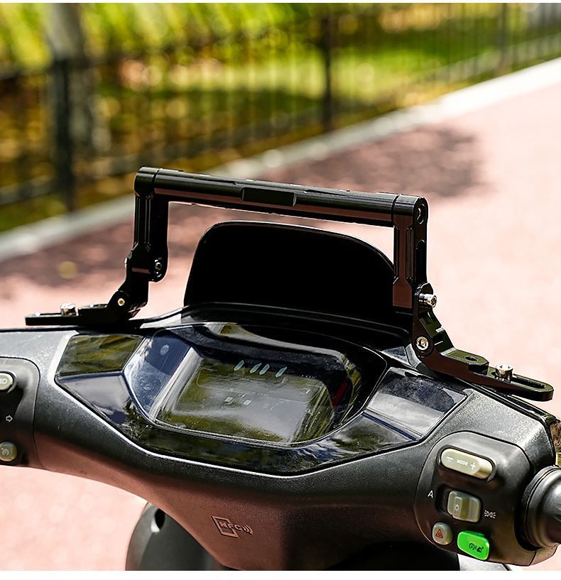 Adjustable Crossbar Phone Holder for Delivery Electric Bikes, Modified Aluminum Alloy Balance Bar Extension for Scooters