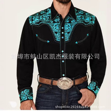 2025新款印花衬衫 复古风开衫翻领男式衬衫日常休闲衬衣灰色红色