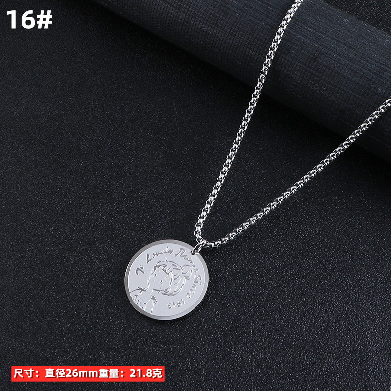 Hombres collar de titanio joyería acero aleación personalizada colgante ins hip hop calle suéter largo cadena accesorios colgantes