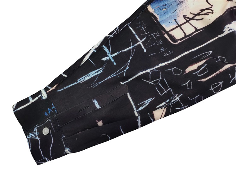 Camicia casual uomo basquiat heaven tokyo a maniche lunghe_voghion.com