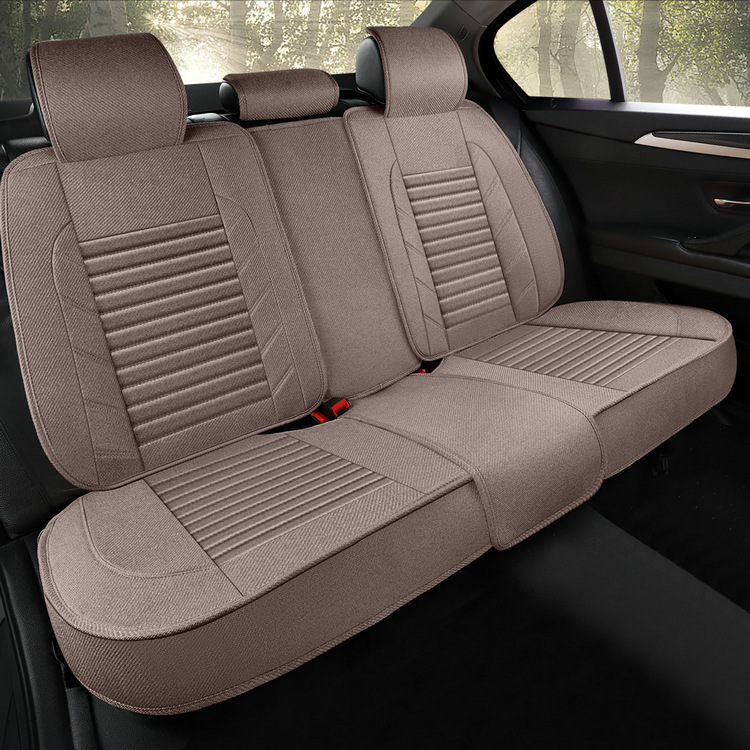 Car Seat Cushion Cover, Linen Full Surround Fabric Seat Cover, Universal for All Seasons, Summer Seat Cushion