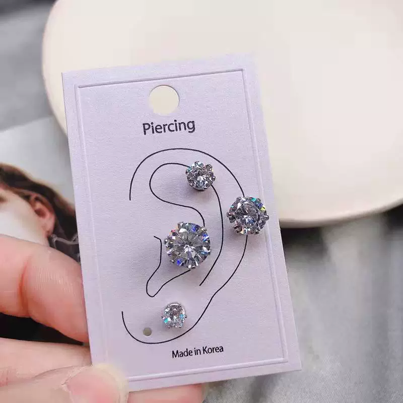 Earrings, geometric strong magnet, no pierced ears